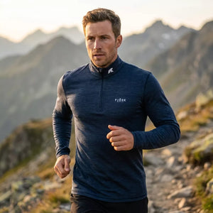 Bielizna termoaktywna Finn Zip 210 męska, kolor Blue St Moritz, wełna merynosów, Fjork Merino
