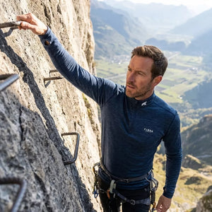 Bielizna termoaktywna Finn Zip 210 męska, kolor Blue St Moritz, wełna merynosów, Fjork Merino