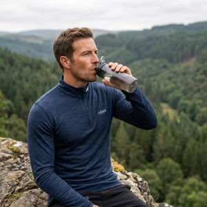 Bielizna termoaktywna Finn Zip 210 męska, kolor Blue St Moritz, wełna merynosów, Fjork Merino